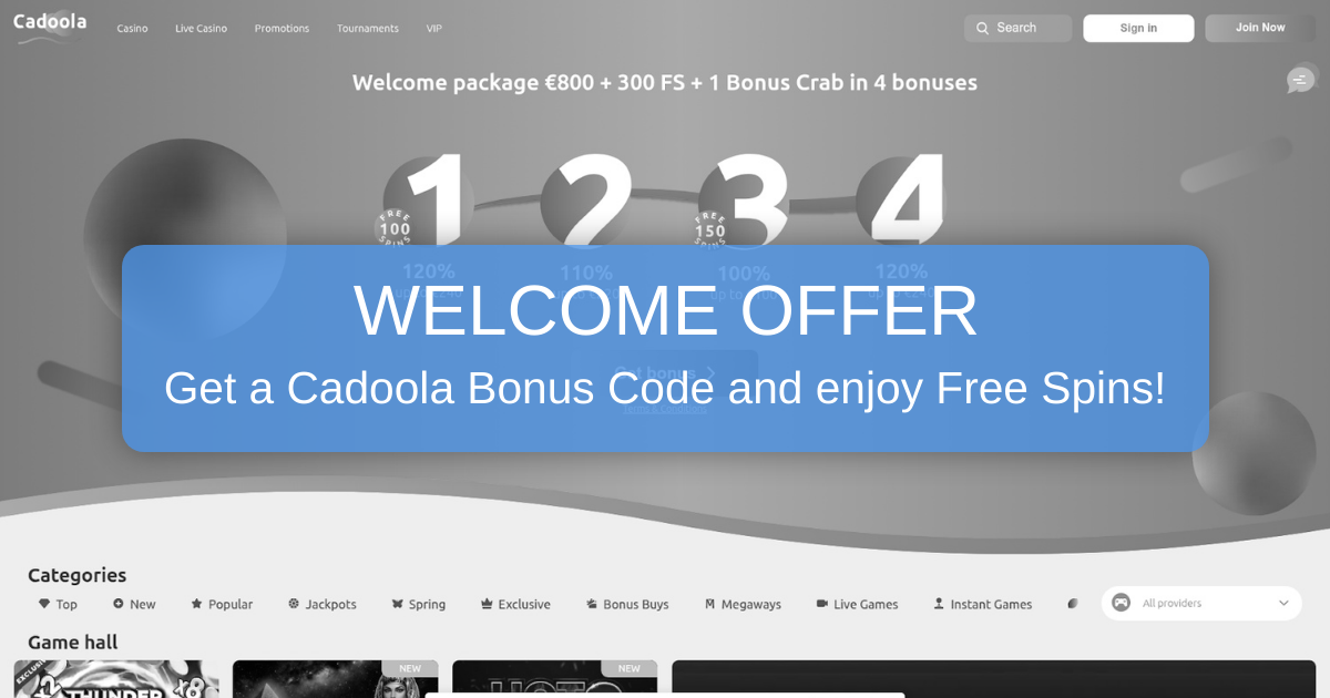 Cadoola Bonus Code USA 2026 | Up to $500 + 200 Free Spins